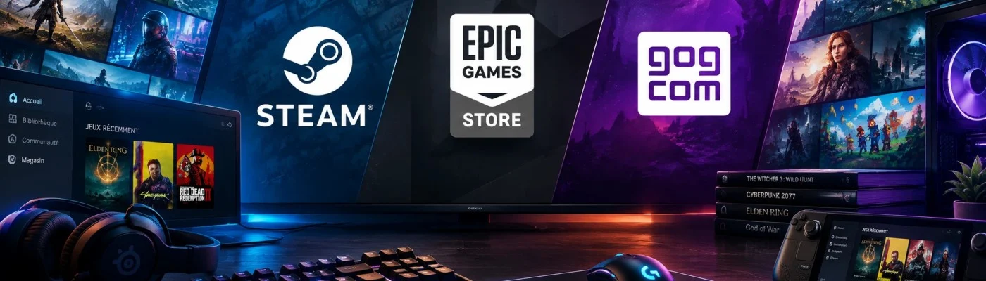 Les plateformes de jeux PC : Steam, Epic Games Store, GOG..